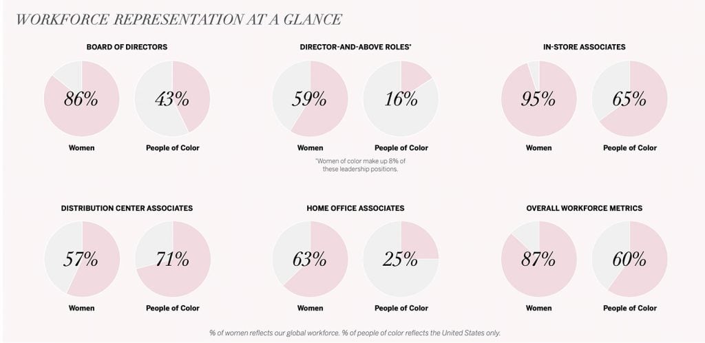 chart of workforce representation at a glance