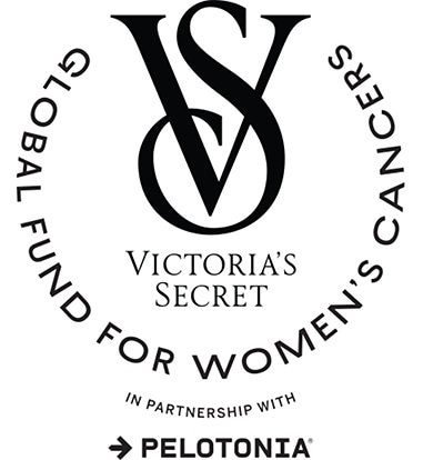 victoria's secret global fund for women's cancers logo badge with pelotonia
